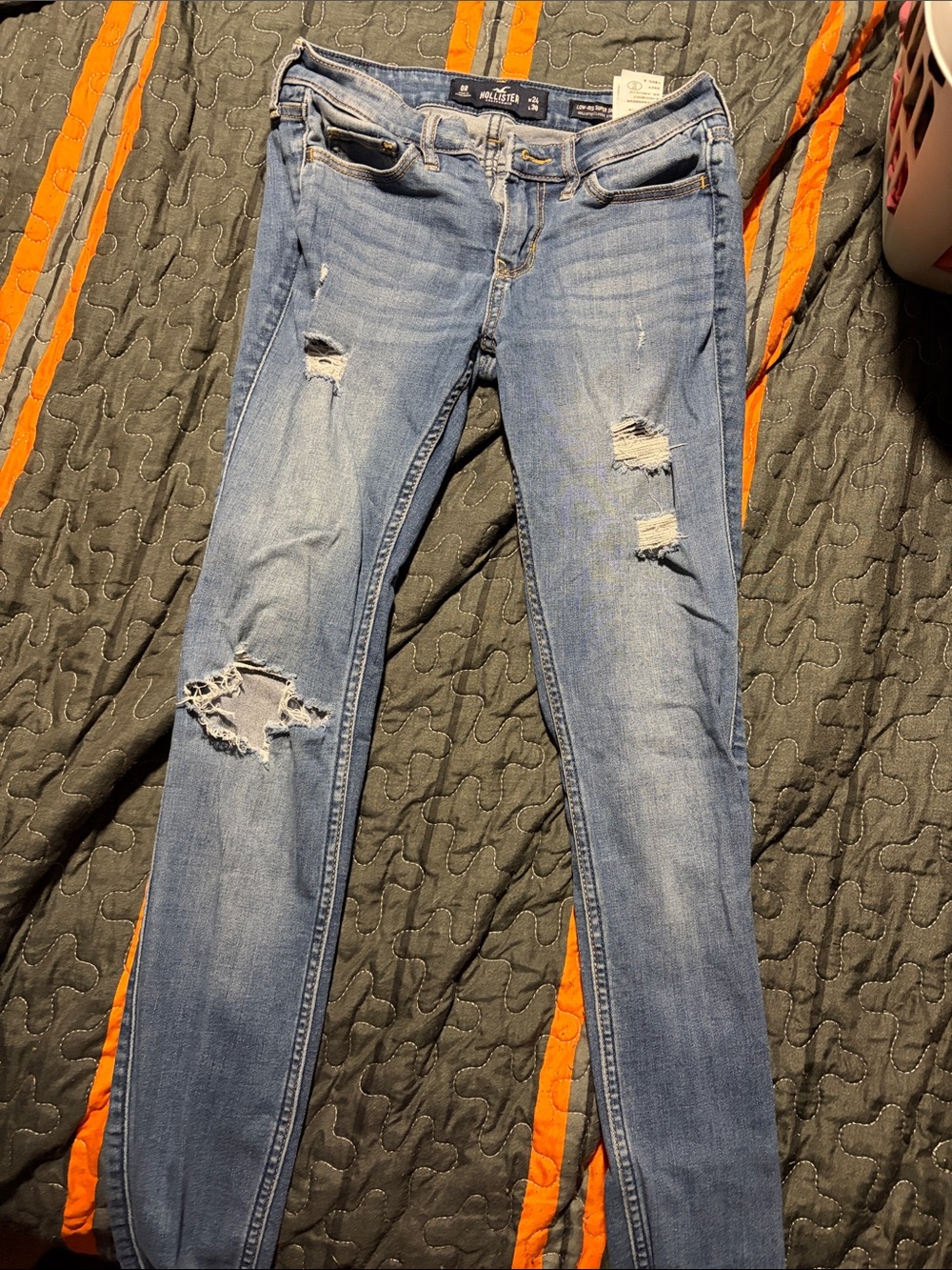 Hollister Light Blue Distressed Skinny Jeans
